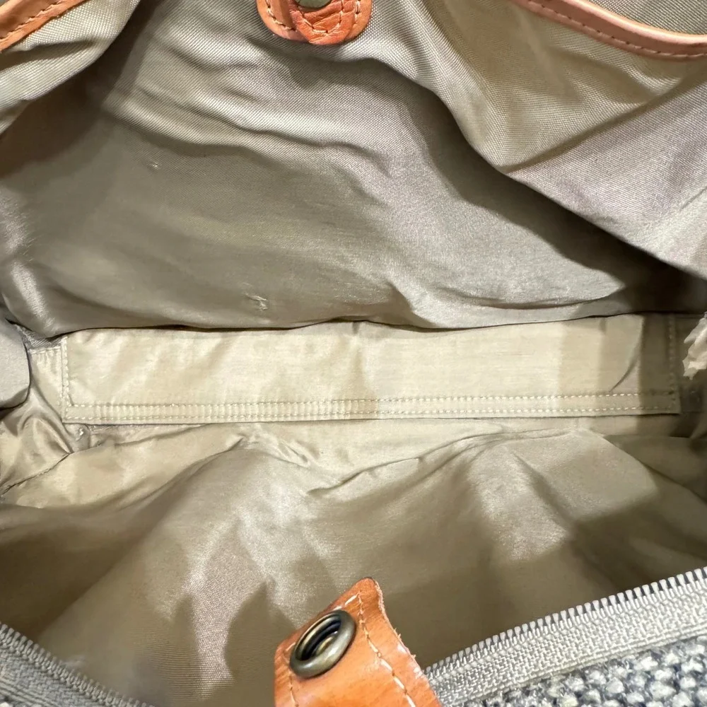 Hartmann Mobile‎ Office Bag Unisex Large Tan Tweed Leather Vintage Rolling